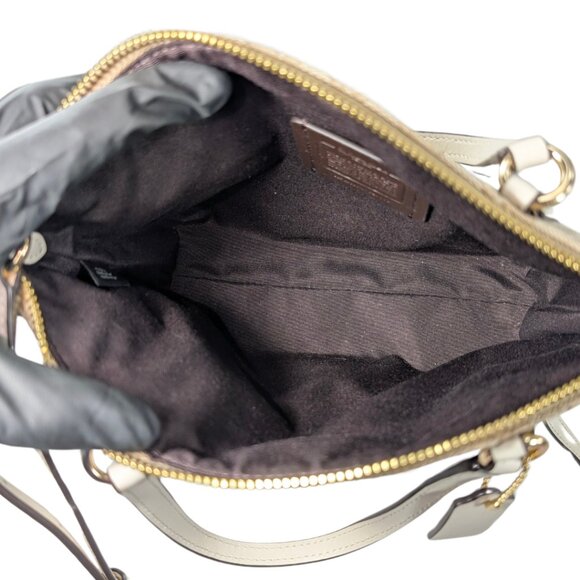 Coach Signature Mini Kelsey Canvas Jacquard White 2-Way Crossbody F27580 - Picture 8 of 10